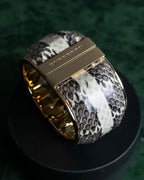 "BURBERRY" Python pattern metal hinge bangle