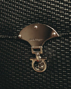 "Salvatore Ferragamo" 90's-00's Woven leather shoulder handbag