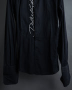 "Dolce & Gabbana" Logo embroidered tie design dress shirt