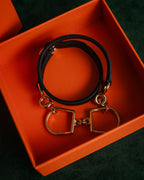 “HERMES“ 90’s Stirrup motif double tour bracelet