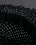 "Christian Dior" Raffia ribbon design paper fiber hat