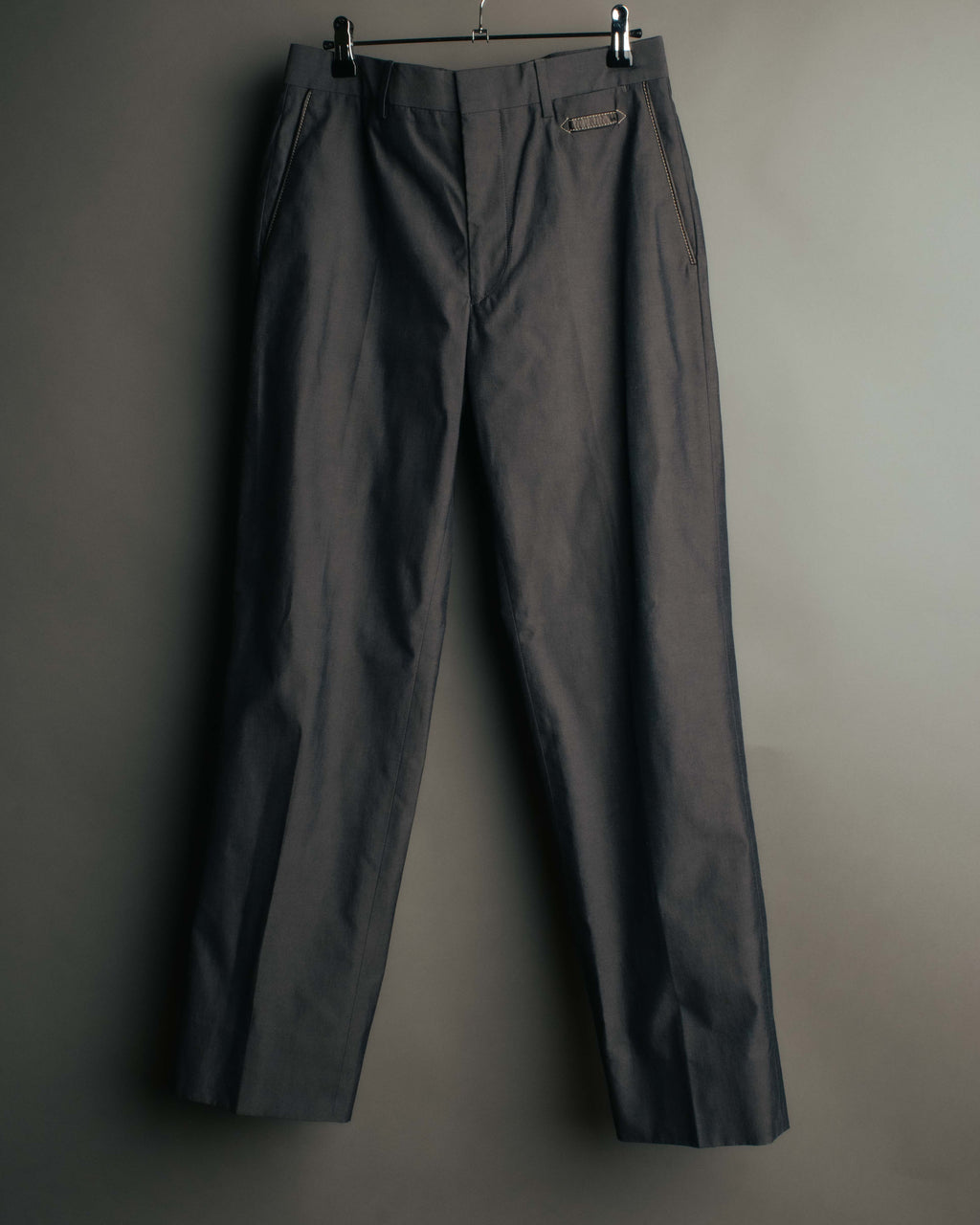 -SPECIAL- “HERMÈS” 1998-00’s Leather trimmed tailored trousers
