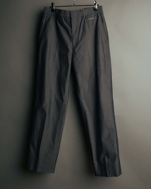 -SPECIAL- “HERMÈS” 1998-00’s Leather trimmed tailored trousers