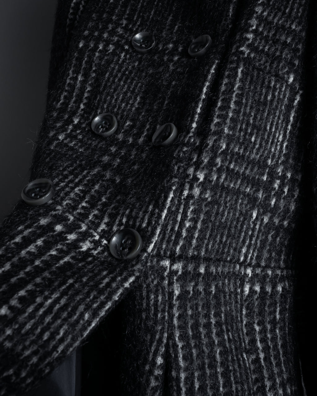 “MAX&Co.” Double-breasted houndstooth tweed coat