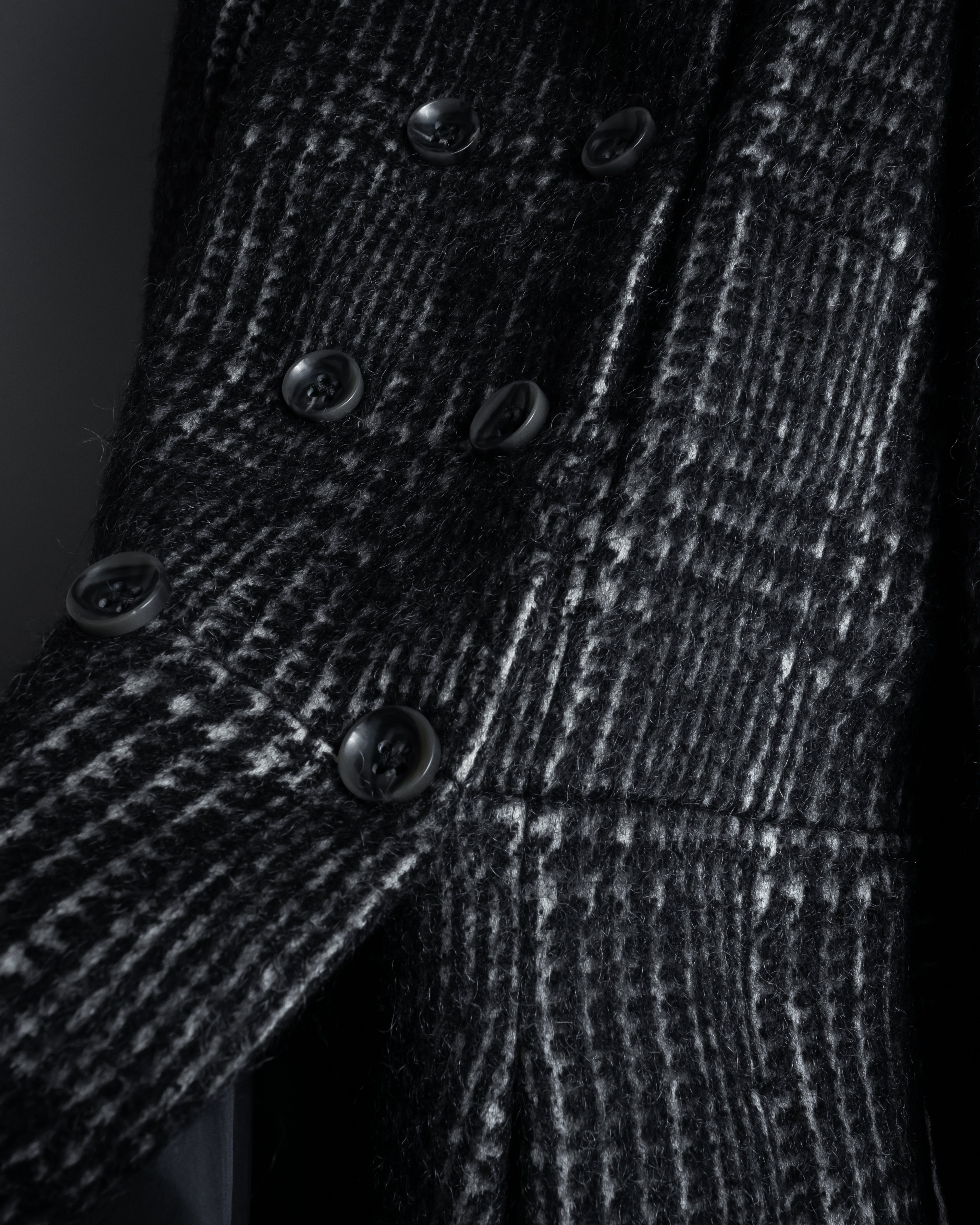 “MAX&Co.” Double-breasted houndstooth tweed coat