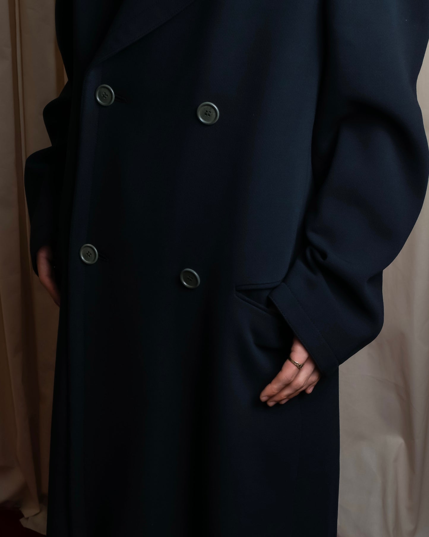 "GIORGIO ARMANI" Double breasted oversized super maxi length chester coat