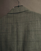 "Pierre Balmain" 80's-90's Windowpane check wool blazer