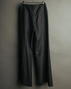 -SPECIAL- "CHANEL" 00's Soft wool cashmere wide leg trousers