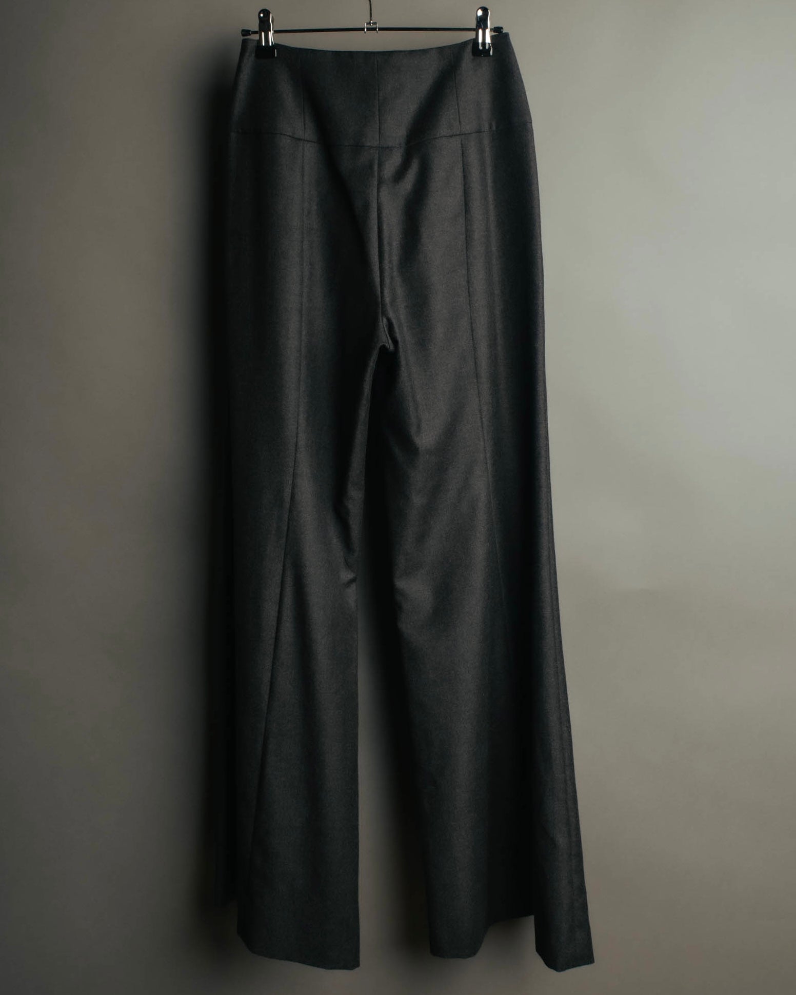 -SPECIAL- "CHANEL" 00's Soft wool cashmere wide leg trousers