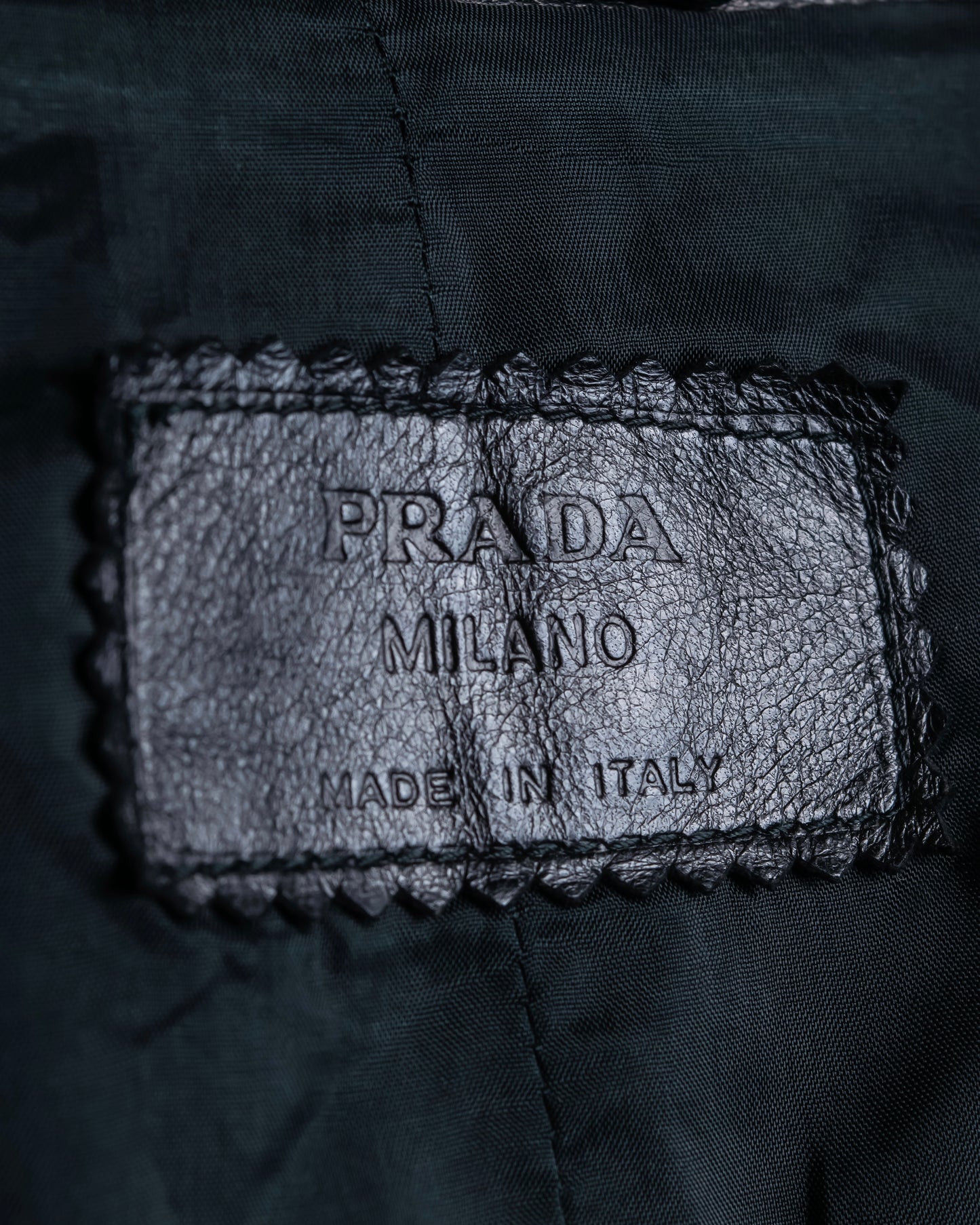 "PRADA" Oversized switched design leather tailored jacket