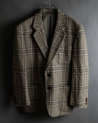 "BURBERRYS" Windowpane pattern tweed tailored jacket