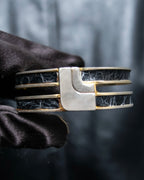 “LOEWE” Double circle stone designed gold bangle