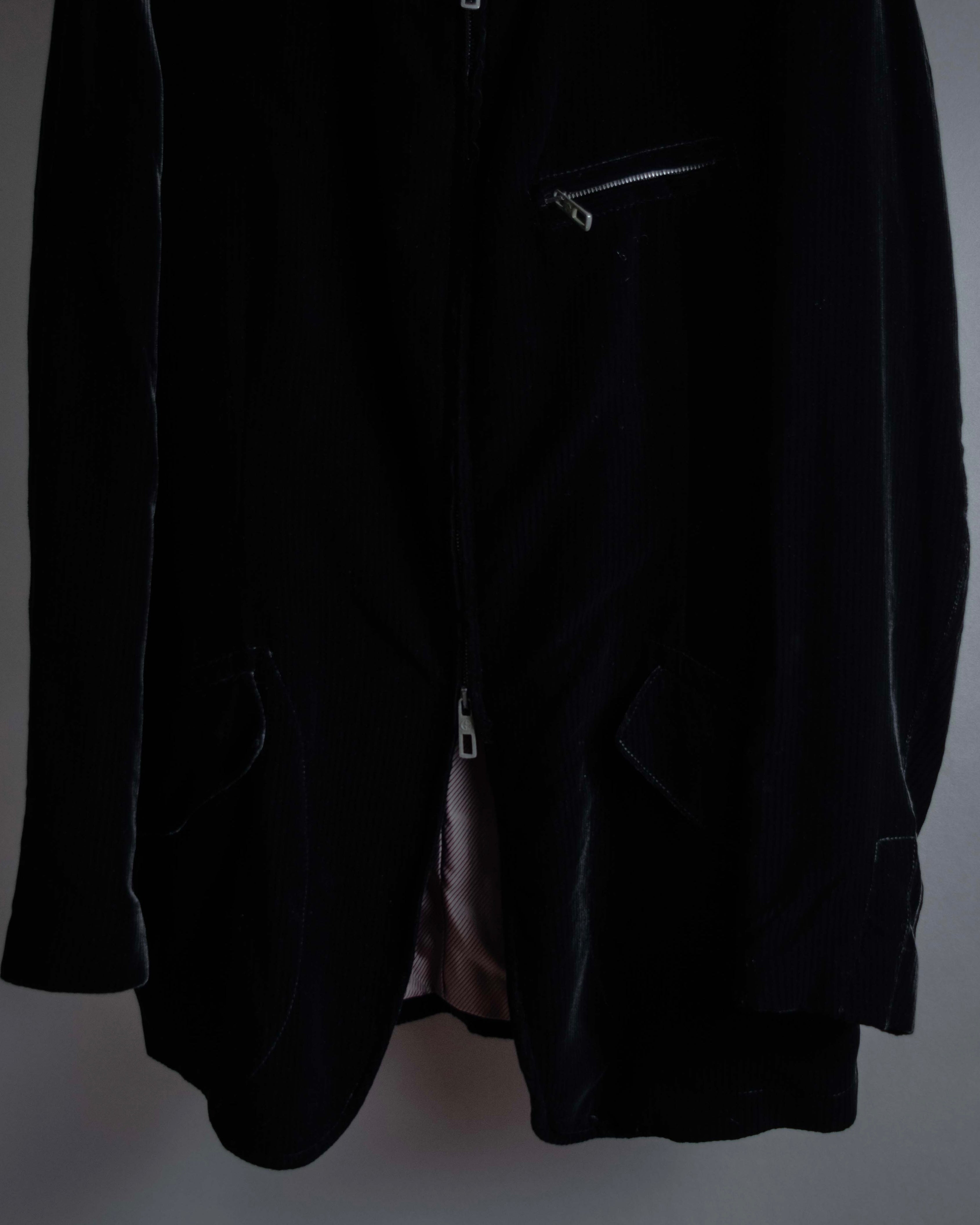 "GIORGIO ARMANI" Velour corduroy double zip up jacket