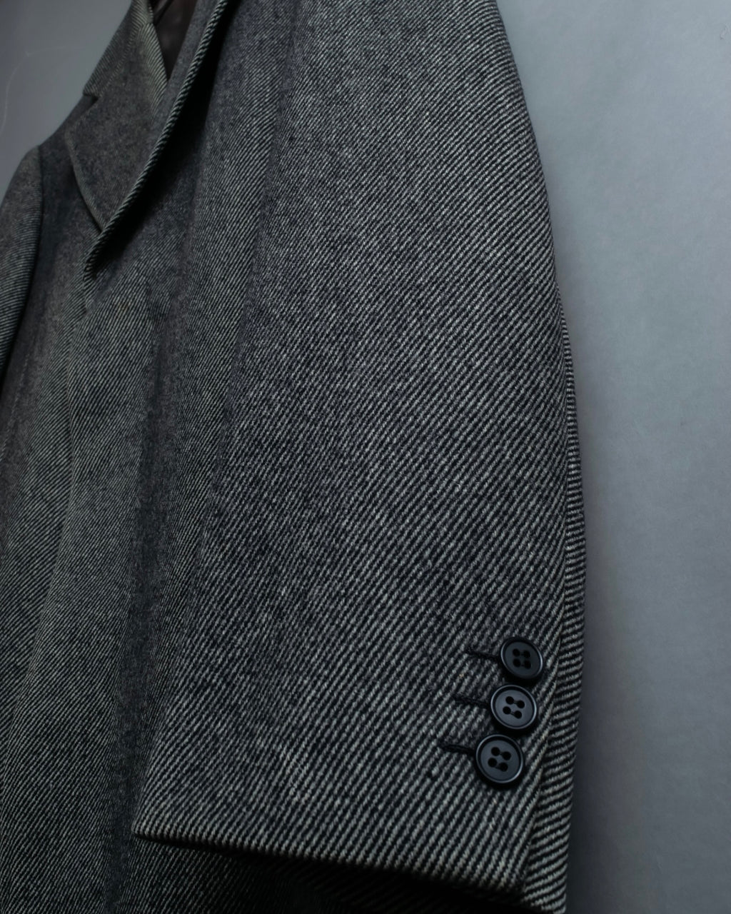 "Burberrys" diagonal striped pure new wool long coat