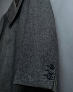 "Burberrys" diagonal striped pure new wool long coat