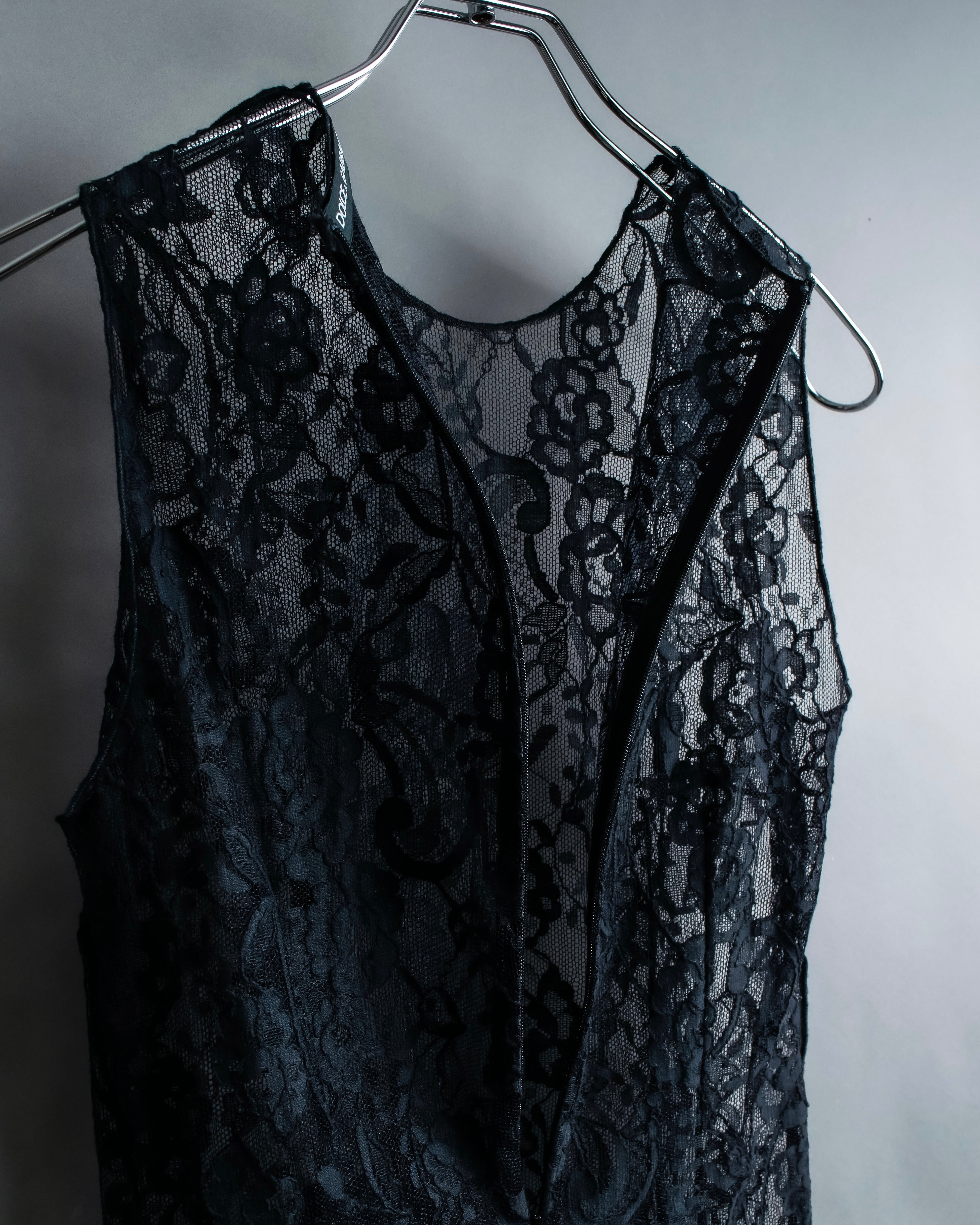 "D&amp;G" Botanical pattern lace shift dress