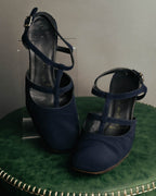 "PRADA" 90's-00's Dark navy t-strap pumps