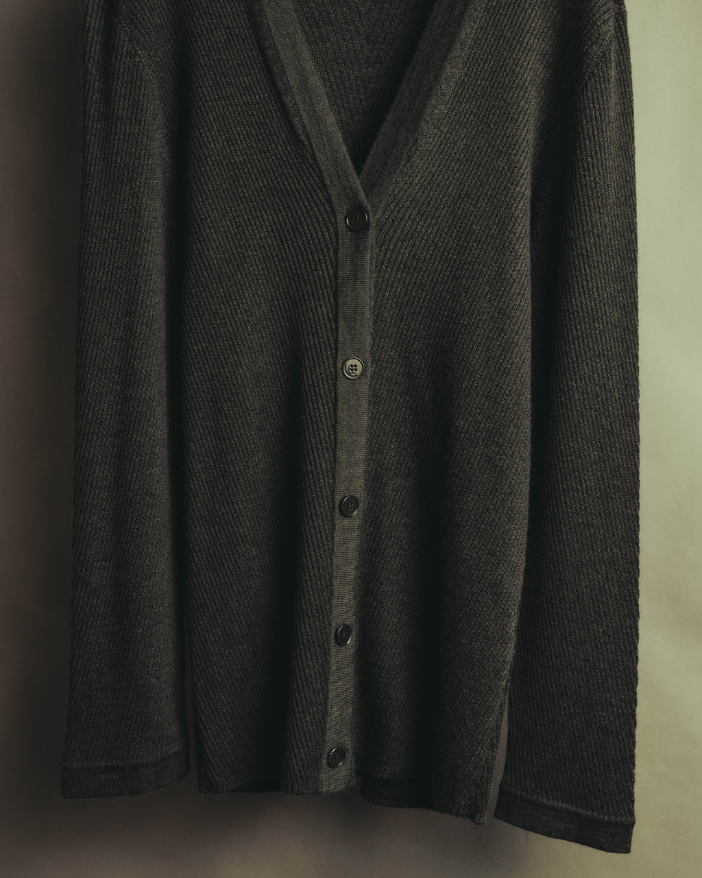 “HERMÈS” 00’s-10’s Cashmere silk ribbed V-neck cardigan