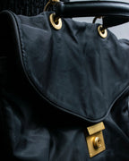 “JIL SANDER” Gold buckle 2 way nylon hand bag