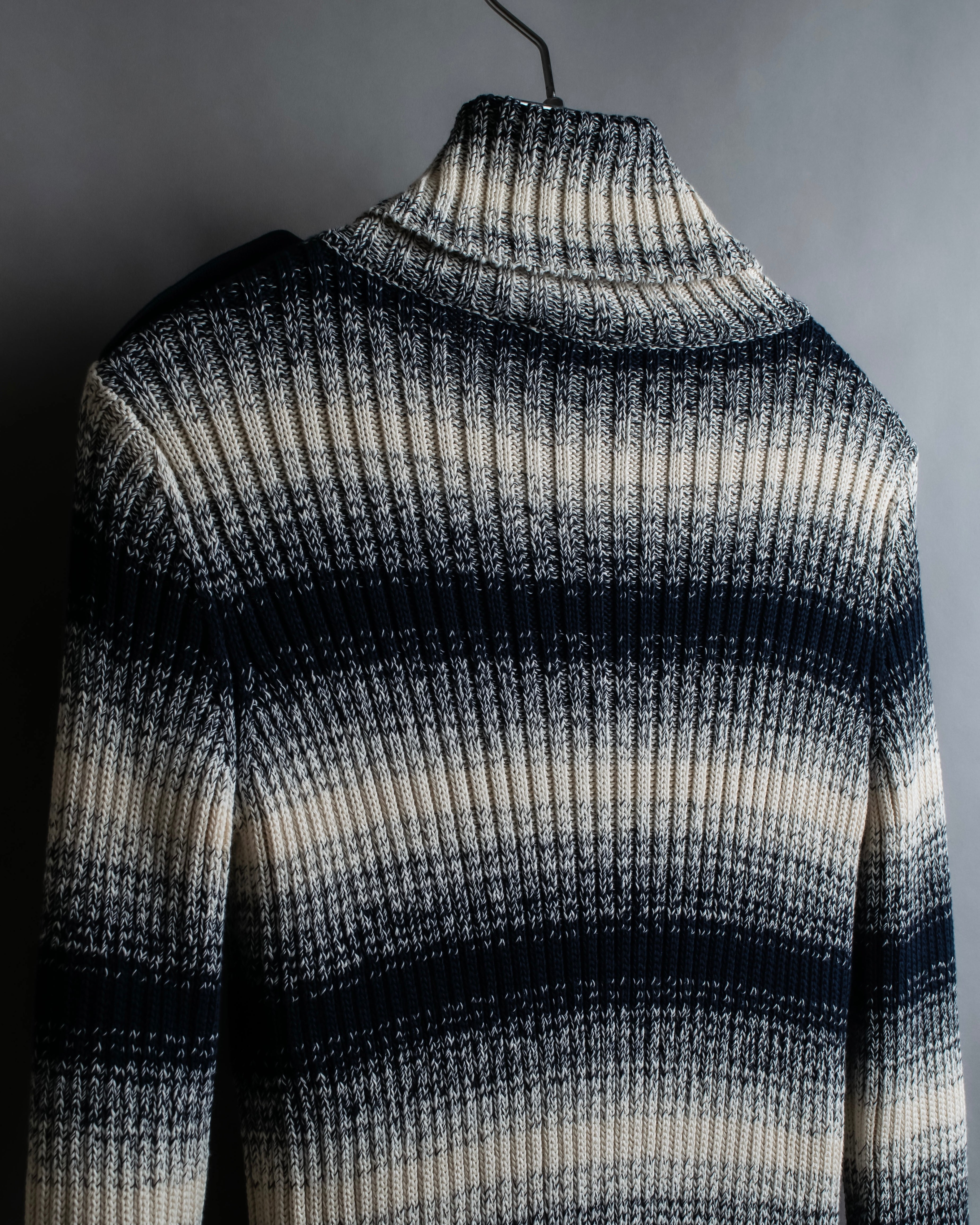 "Christian Dior" Gradient striped irregular neck knit