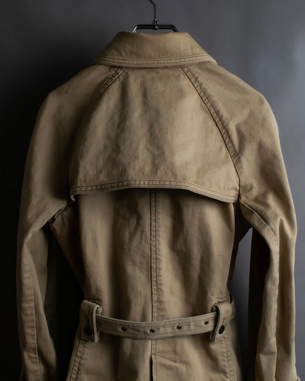 "BURBERRY" Selvedge denim trench detail jacket