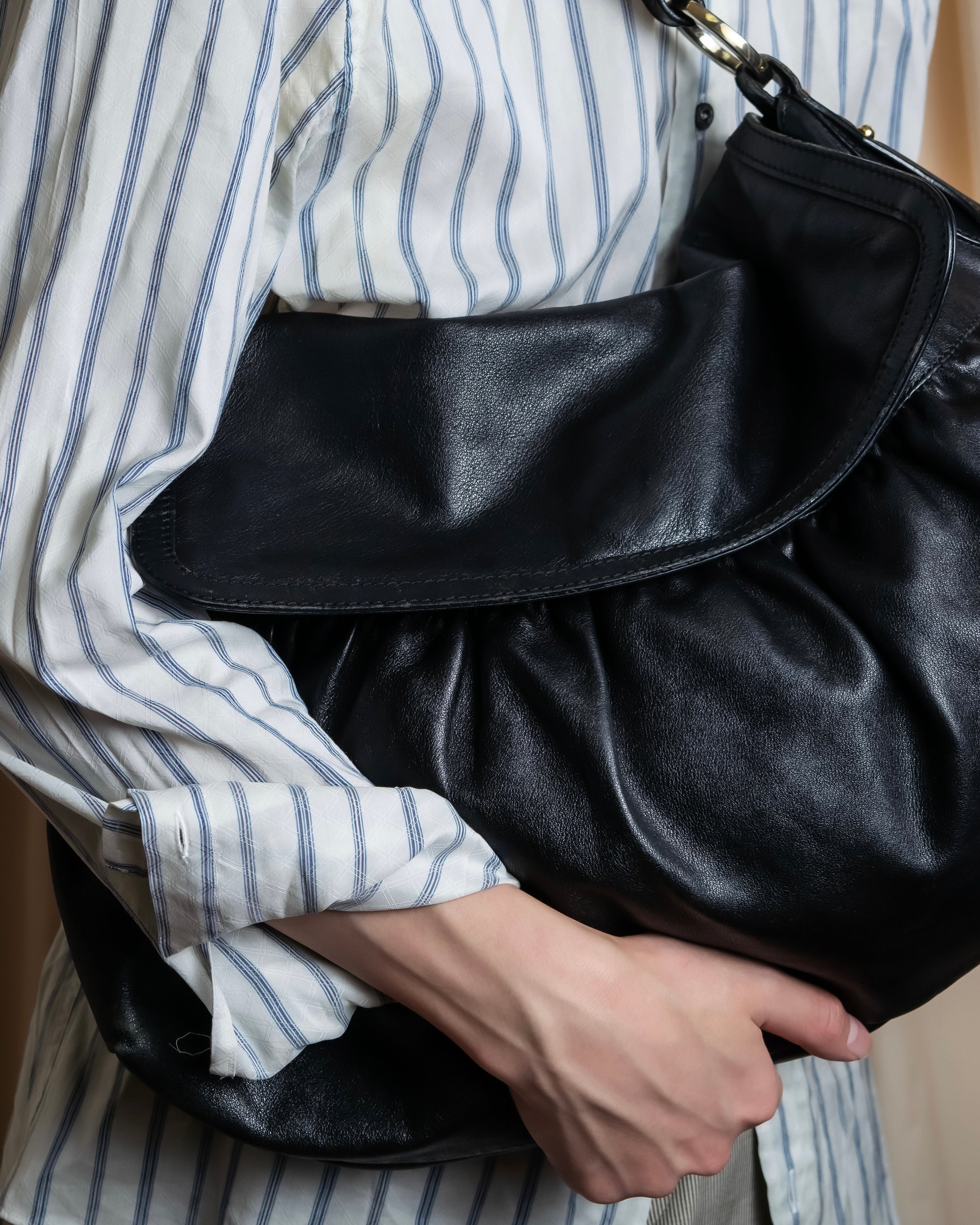 "FENDI" Gathered design leather one-shoulder bag