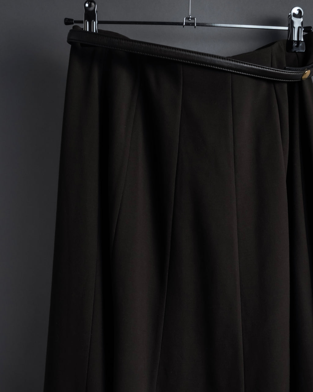 "HERMES" 90's Gold parts design derived from horse tack flared skirt