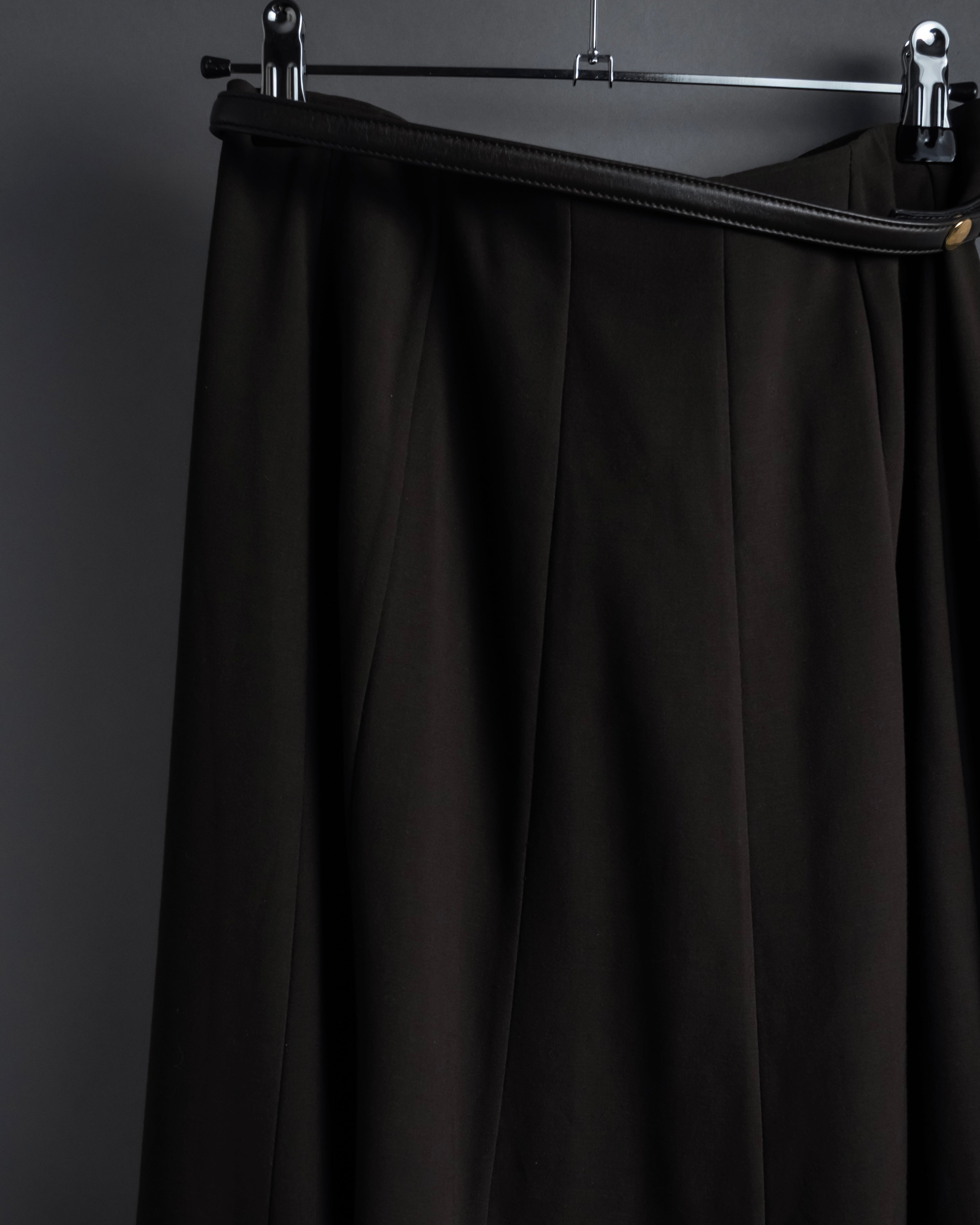 "HERMES" 90's Gold parts design derived from horse tack flared skirt