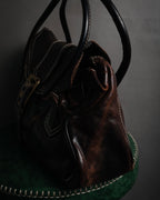 “CELINE” 00’s Buckled contrast stitch shoulder bag