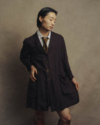 -SPECIAL- “DRIES VAN NOTEN” 90’s–00’s Rayon linen tailored long jacket and shorts set up