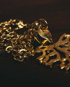 -SPECIAL- "Yves Saint Laurent" 90's-00's Sculptural coral motif crystal pendant necklace