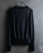 "DOLCE & GABBANA" Sheer layered V-neck grey knit