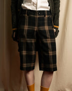 "BURBERRY" Decorative button design check pattern short pants
