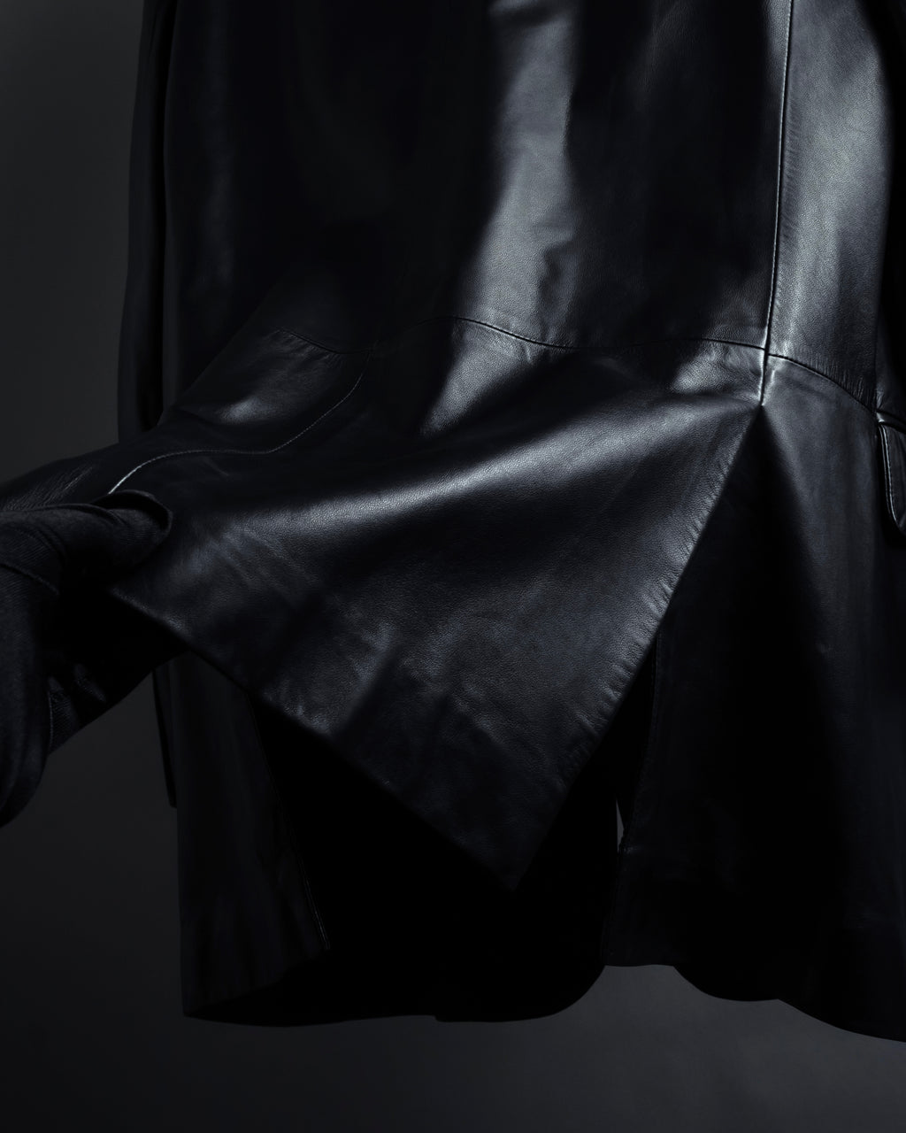 "Salvatore Ferragamo" Straight silhouette leather tailored jacket