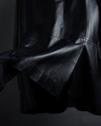 "Salvatore Ferragamo" Straight silhouette leather tailored jacket