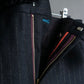 "PAUL SMITH" Peaked lapel tailored jacket and tapered slacks in glittery striped pattern set up