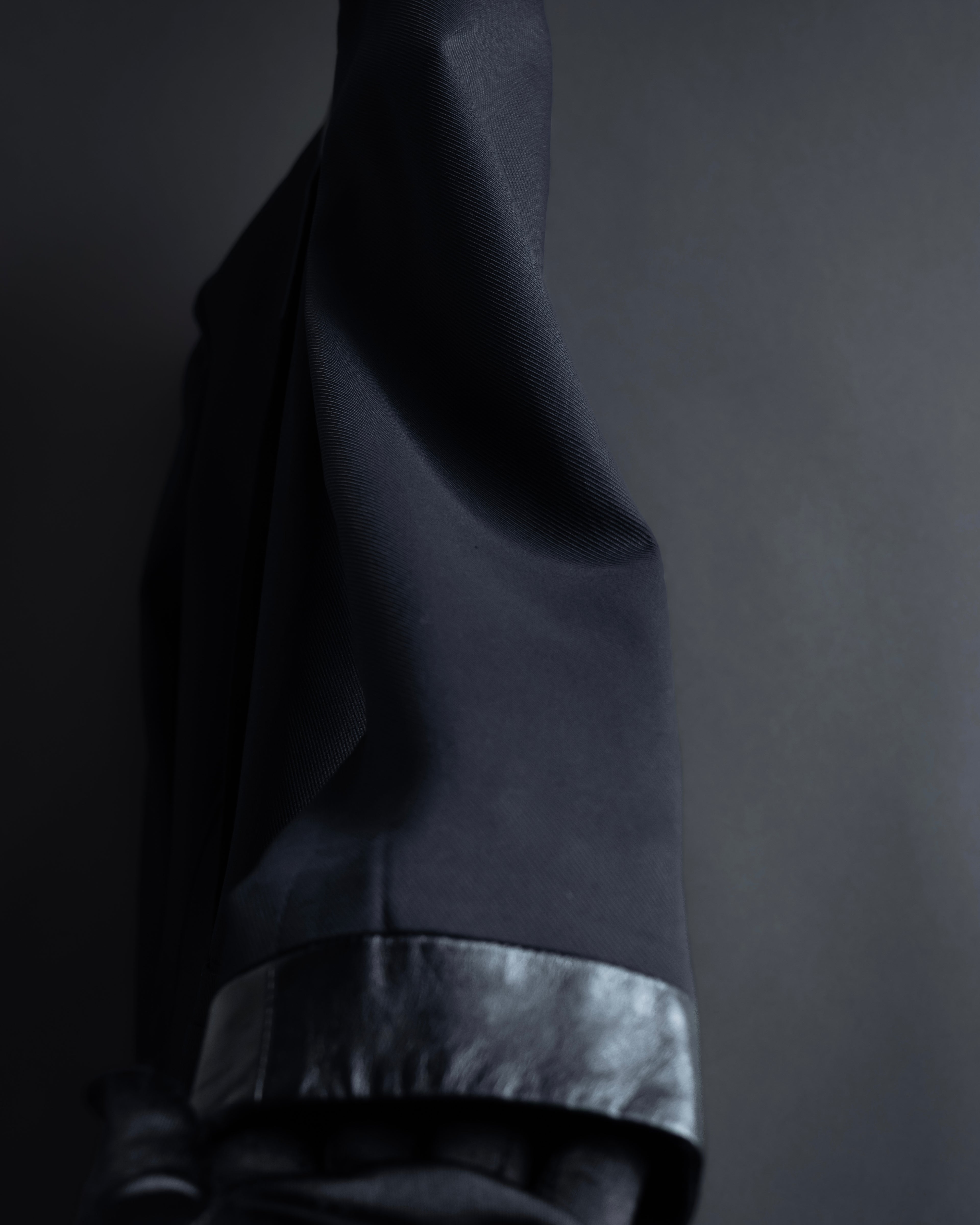 "HELMUT LANG" Leather lapel design, glossy jacket