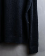 "Saint Laurent" Handsome face embroidery mohair blend oversized knit
