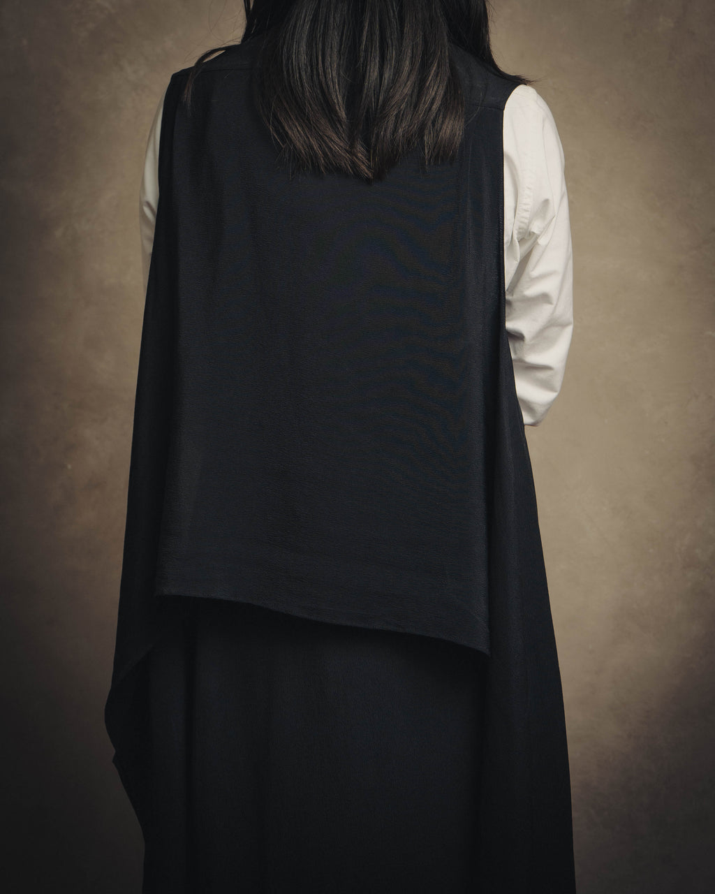 -SPECIAL- “HERMÈS“ 00’s-10’s Sleeveless silk draped shirt dress