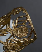 "Christian Dior" Botanical carving gold bangle