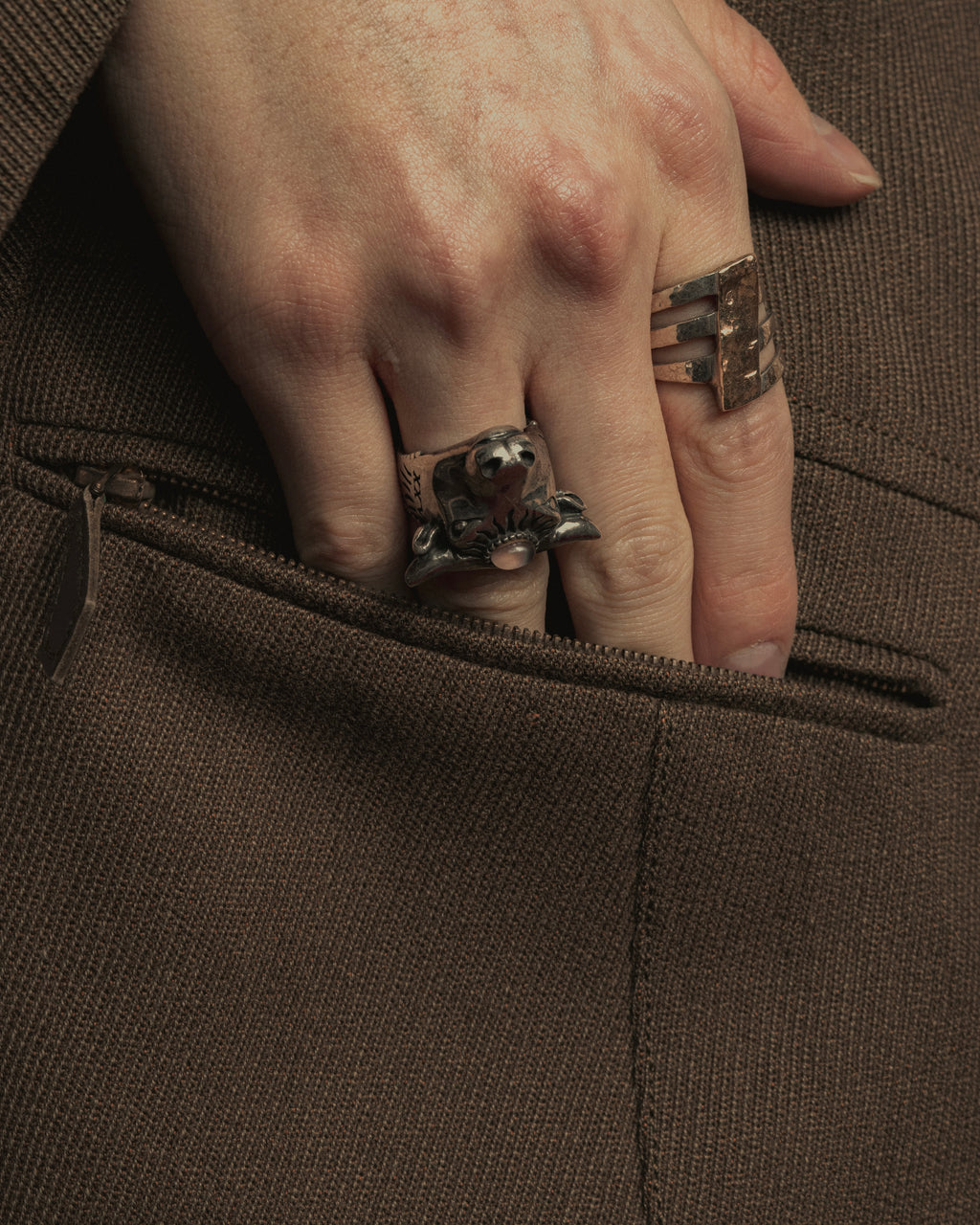 -SPECIAL- "HERMES" 90's Military-inspired zip design tailored jacket