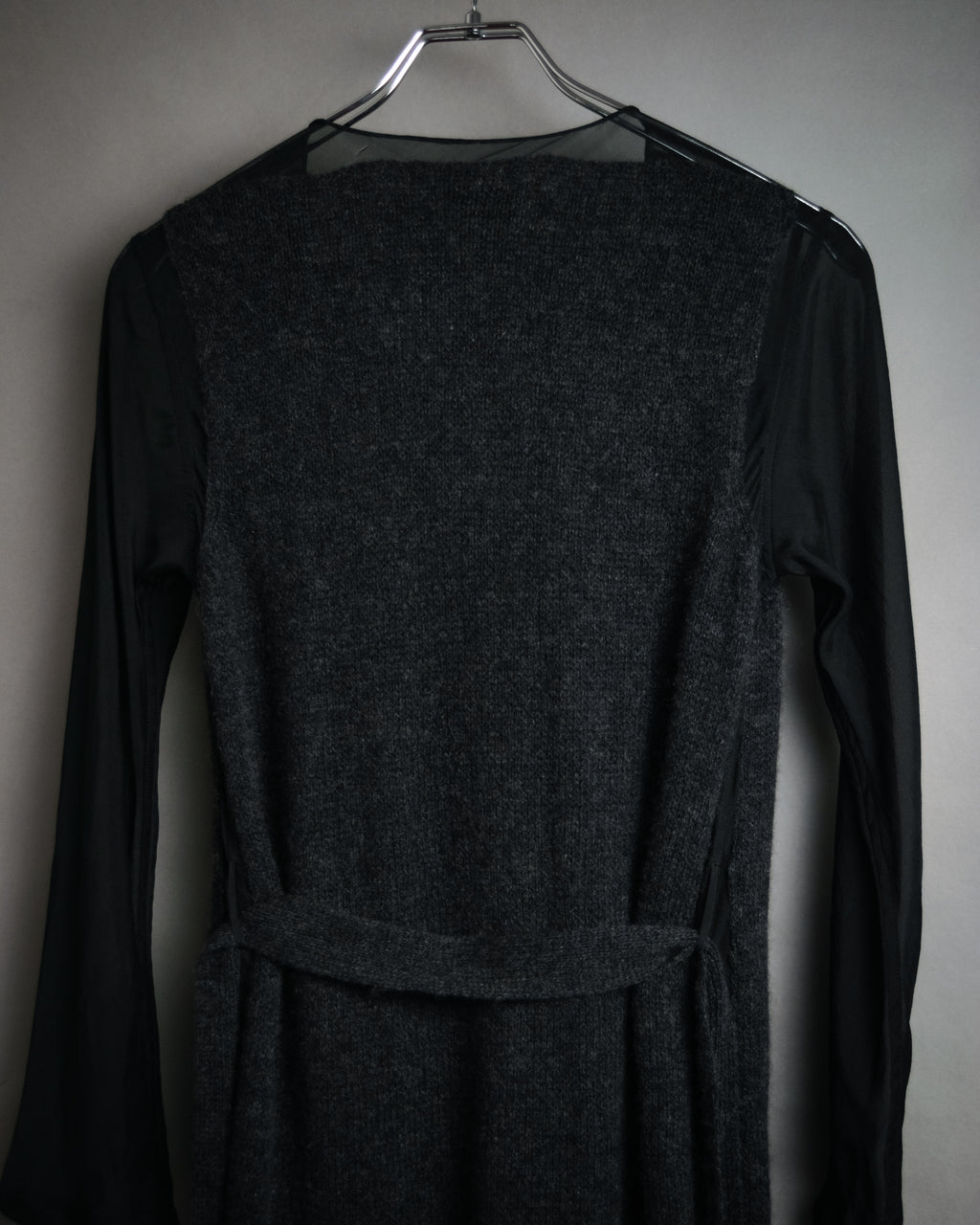 “DRIES VAN NOTEN” 90’s–Early 00’s Cashmere and silk layered belted cardigan