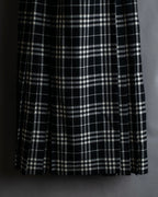 "BURBERRY" Tartan check pleated wrap skirt
