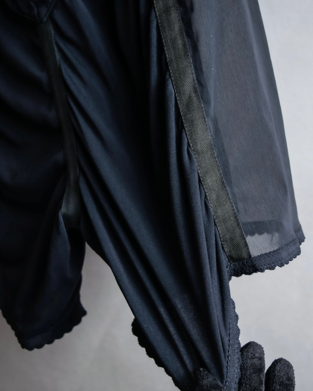 "JEAN PAUL GAULTIER MAILLE FEMME" Sheer shirring design design half pants