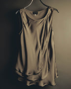"GIORGIO ARMANI" 90's-00's Draped silk sleeveless top and skirt set