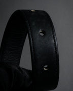 "Christian Dior" Logo buckle slim leather belt