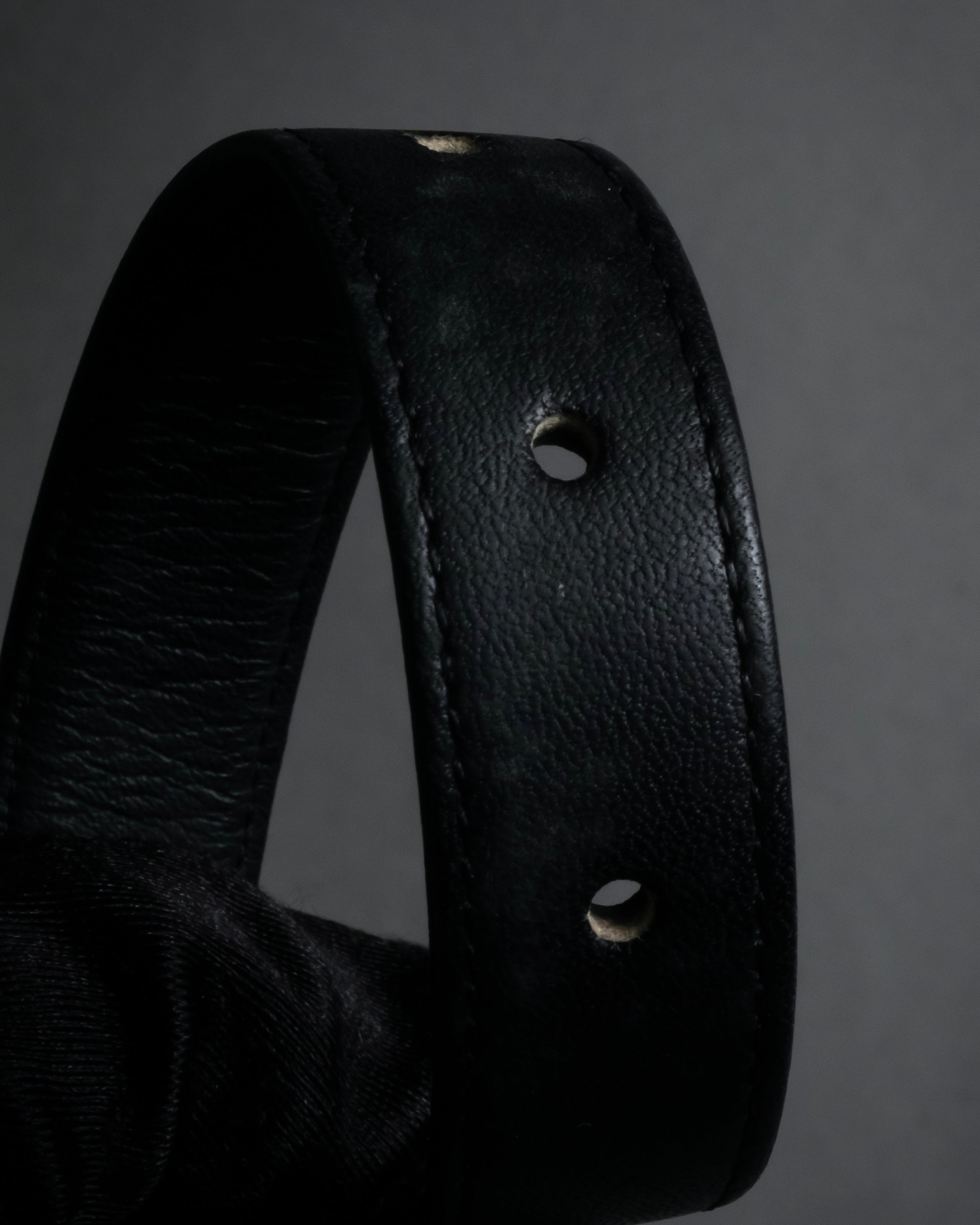 "Christian Dior" Logo buckle slim leather belt