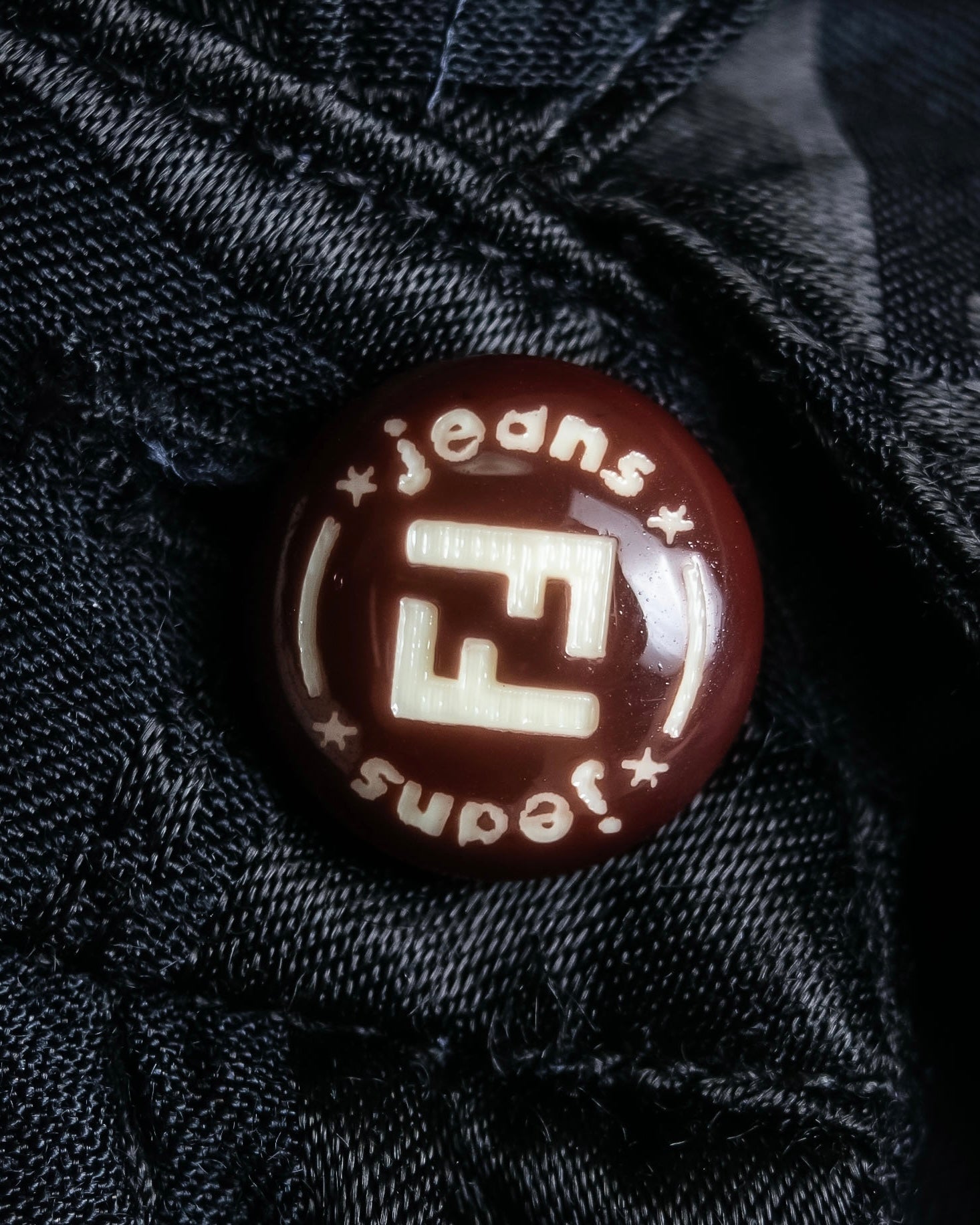 "FENDI JEANS" Logo engraved check pattern glossy shirt