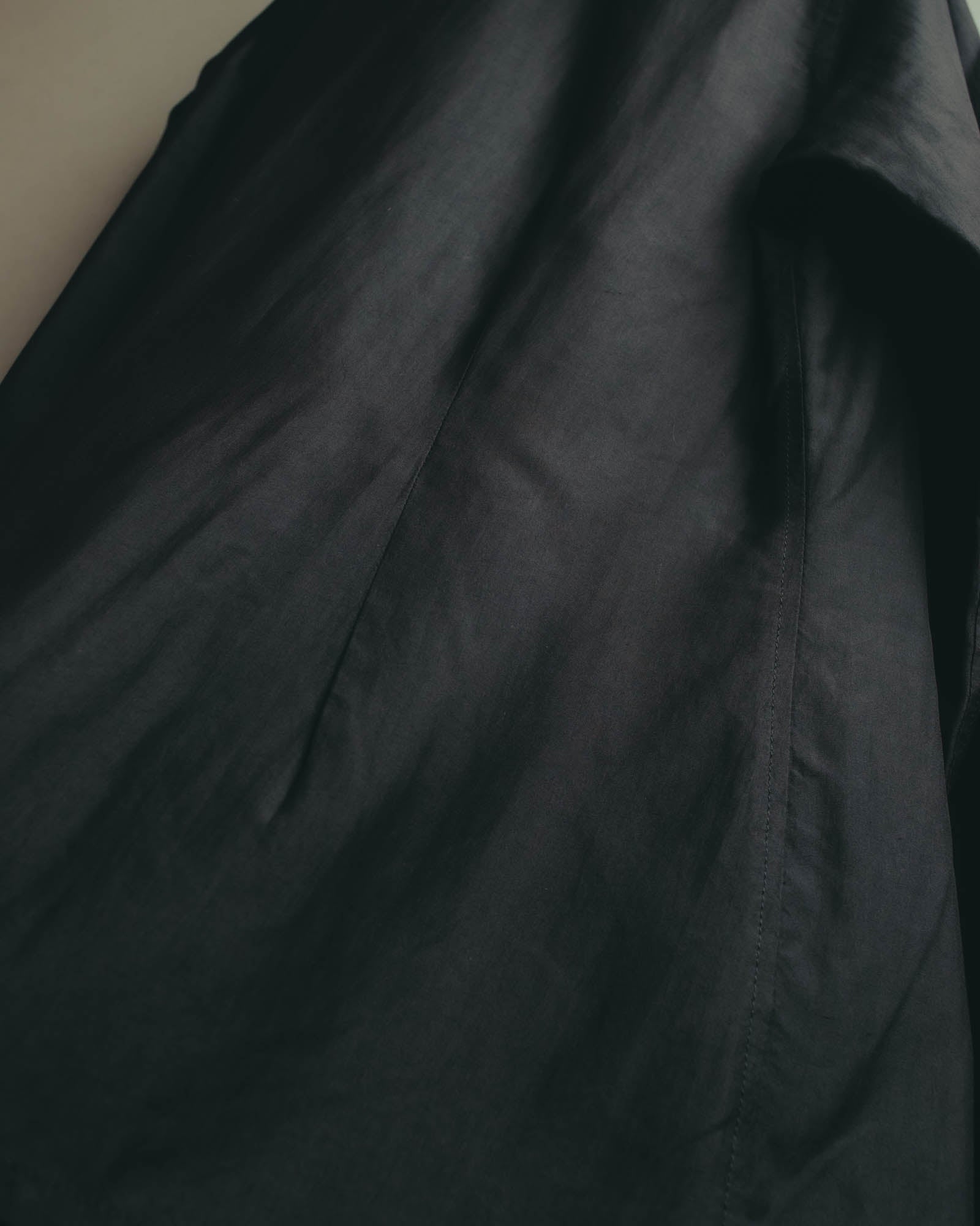 “COMME des GARCONS” Late 80’s-early 90’s silk tucked black shirt