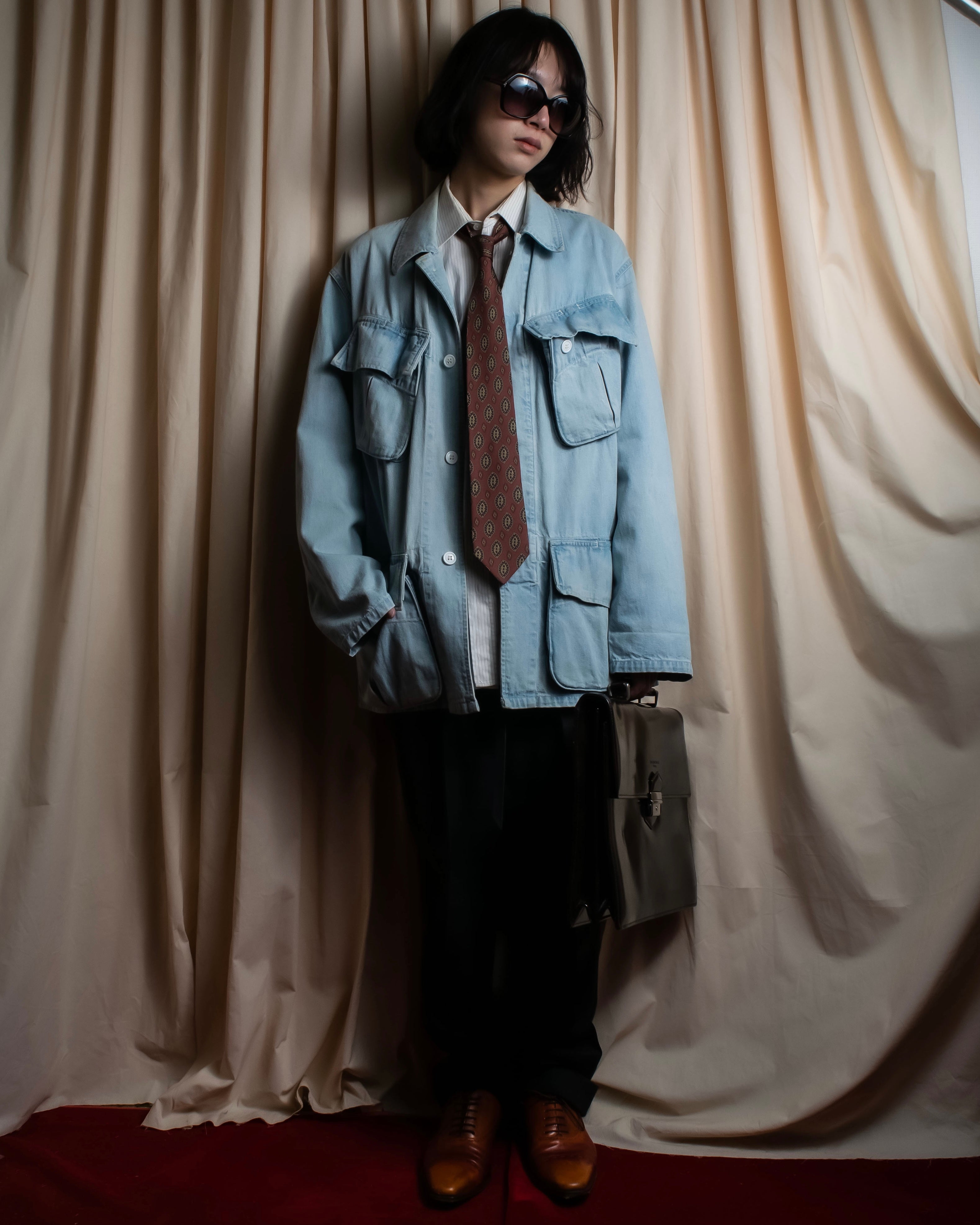 "CHANEL" Paisley pattern silk necktie